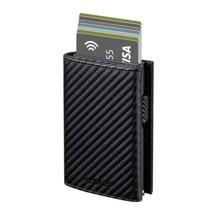MYBALO Carryx skládací peněženka s výsuvným držákem na karty, Carbon fiber black