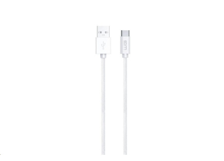 WG - Datový kabel Type-C to USB-A / 2m / 3A / nylon braided / white