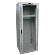 LEXI-Net 19" stojanový rozvaděč 32U 600x600 rozebiratelný, ventilační jednotka, termostat, kolečka, 600kg, sklo, šedý