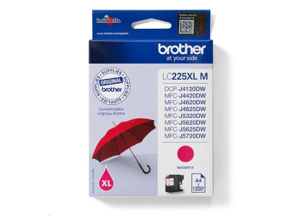 BROTHER INK LC-225XLM purpurový inkoust (až 1200 stran A4 dle ISO 24711) BROTHER INK LC-225XLM purpurový inkoust (až 1200 stran A4 dle ISO 24711)