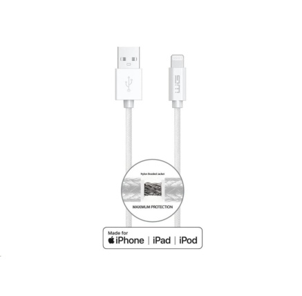 WG - Datový kabel Lightning MFI na USB-A, 1 metr, 2,4A , bílá WG - Datový kabel Lightning MFI na USB-A, 1 metr, 2,4A , bílá