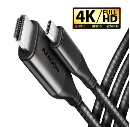 AXAGON RVC-HI2MC, USB-C -> HDMI 2.0a redukce / kabel 1.8m, 4K/60Hz HDR10 AXAGON RVC-HI2MC, USB-C -> HDMI 2.0a redukce / kabel 1.8m, 4K/60Hz HDR10