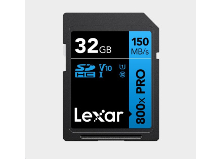 Lexar SDHC 800x Pro UHS-I cards, C10 (V10) U1, R150, 32GB Lexar SDHC 800x Pro UHS-I cards, C10 (V10) U1, R150, 32GB