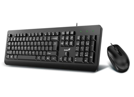 GENIUS klávesnice s myší KM-160, Drátový set USB, Copilot, černý, CZ+SK layout