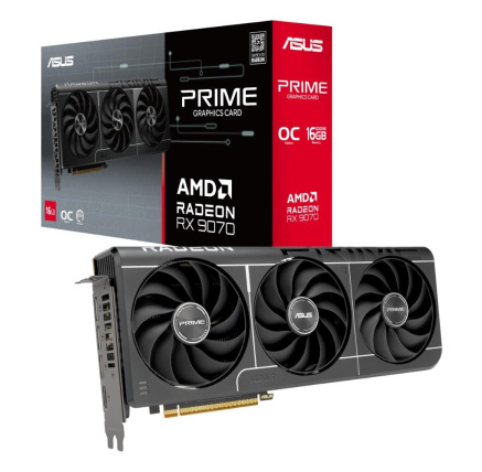 ASUS VGA AMD Radeon RX 9070 PRIME OC EVO 16GB, RX 9070, 16GB GDDR6, 3xDP, 1xHDMI