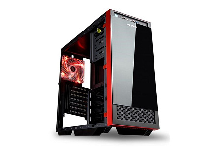 IN WIN skříň 503 Black, Midi Tower, průhledný bok, USB 3.0, bez zdroje, Black