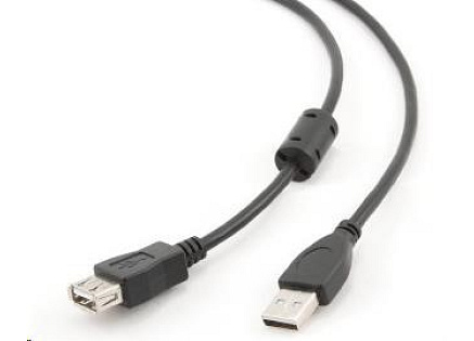 GEMBIRD Kabel USB 2.0 A-A prodlužovací 4,5m (černý, HQ s ferritovým jádrem)