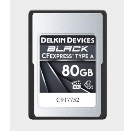 Delkin CFexpress BLACK, VPG400 (Type A) 80GB Delkin CFexpress BLACK, VPG400 (Type A) 80GB