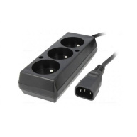 Prodlužovací přívod 3x230V pro UPS (IEC320-C14), 30cm
