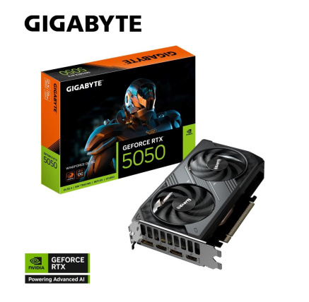 GIGABYTE VGA NVIDIA GeForce RTX 5050 WINDFORCE OC 8G, 8G GDDR6, 2xDP, 2xHDMI
