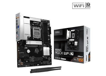ASRock MB Sc AM5 B850 Rock WiFi 7,  AMD B850, 4xDDR5, 1xHDMI, WiFi, mATX