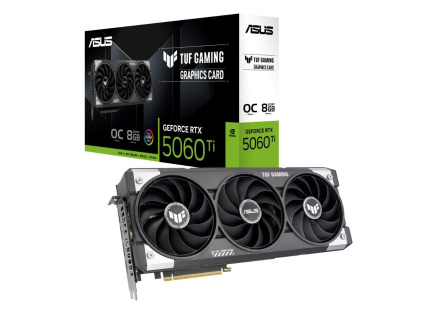 ASUS VGA NVIDIA GeForce RTX 5060 Ti TUF GAMING OC 8G, 8GB GDDR7, 3xDP, 1xHDMI