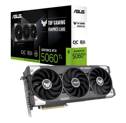 ASUS VGA NVIDIA GeForce RTX 5060 Ti TUF GAMING OC 8G, 8GB GDDR7, 3xDP, 1xHDMI