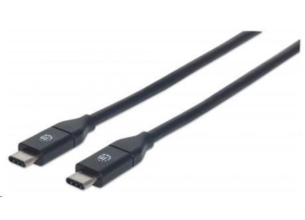MANHATTAN USB 3.1 Gen2 Cable, Type-C Male / Type-C Male, 50 cm 3A, Black
