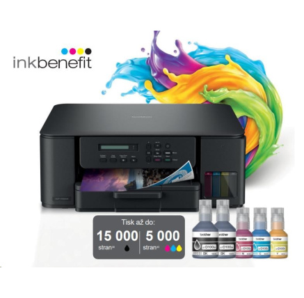 BROTHER multifunkce inkoustová DCP-T530DW - A4 128MB 2400x600 16ppm USB 2.0. WIFI  - INKTANK, INK BENEFIT