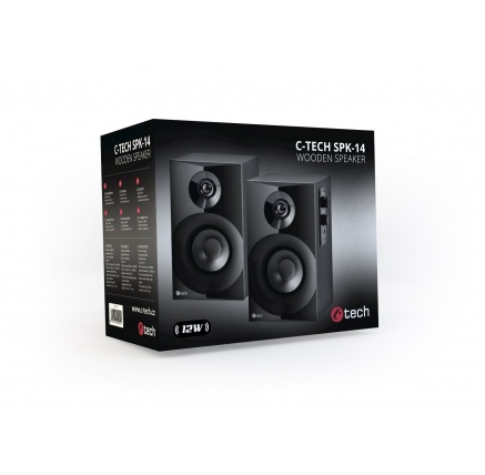 C-TECH repro SPK-14, 2.0, dřevěné, černé C-TECH repro SPK-14, 2.0, dřevěné, černé