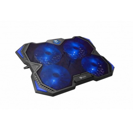 C-TECH chladící podložka pod NTB Zefyros (GCP-01B), casual gaming, 17,3", modré podsvícení, regulace otáček