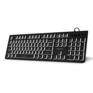 EVOLVEO Klávesnice K1010, Tichá, Drátová USB, Podsvícení, CZ+SK, Černá