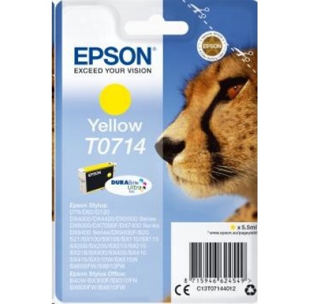 EPSON ink bar Singlepack Yellow T0714 DURABrite Ultra Ink (5,5 ml)