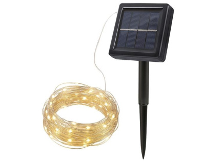 Solight LED solární řetěz, 200LED, 22m, teplá bílá