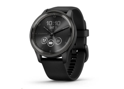 Garmin vívomove® Trend, Nerezová luneta Slate, pouzdro Black, silikonový řemínek