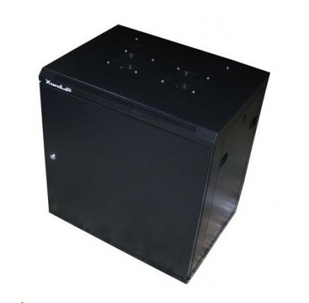 XtendLan 19" nástěnný rozvaděč 22U 600x450, nosnost 60kg, plné dveře, svařený, proti vykradení,černý
