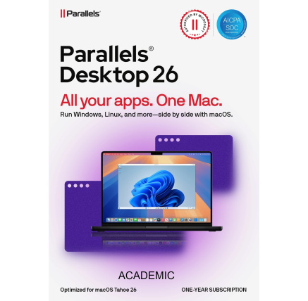 Parallels Desktop Academic Subscription 1 Year, EN/FR/DE/IT/ES/PL/CZ/PT