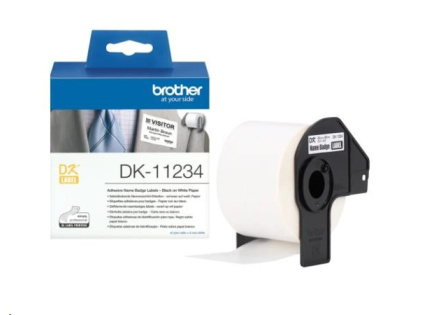BROTHER DK-11234 -Originální samolepicí štítek na oděv - černý tisk na bílém podkladu, 60 mm x 86 mm
