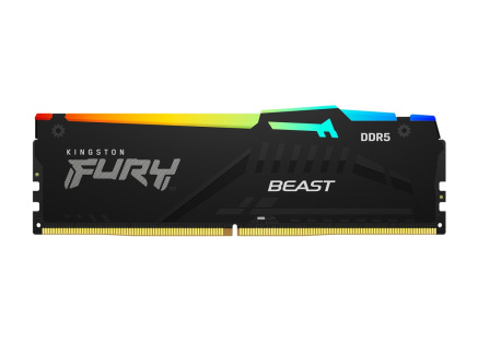 KINGSTON DIMM DDR5 16GB 6000MT/s CL30 Non-ECC FURY Beast RGB EXPO, Černá