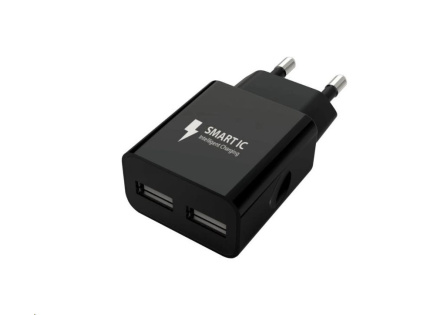 WG - Síťová nabíječka 2x USB-A 2,4A, black