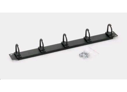 TRITON 19" vyvazovací panel 1U 5x plastová úchytka, černý