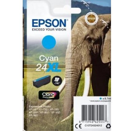 EPSON ink bar Singlepack "Slon" Cyan 24XL Claria Photo HD Ink