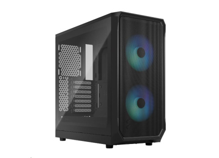 FRACTAL DESIGN skříň Focus 2 RGB Black TG Clear Tint, 2x USB 3.0, bez zdroje, mATX