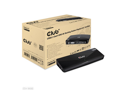 Club3D Dokovací stanice USB-A 8v1, 1xDP, 1xHDMI, 1xDVI-D, 3xUSB, 1xRJ45, 1x3.5mm, černá