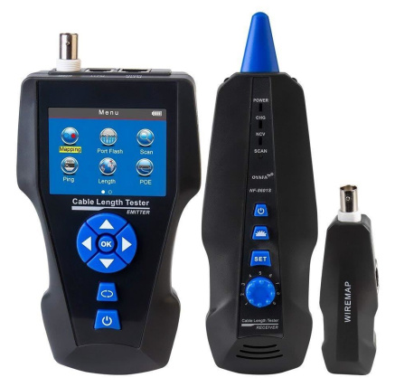 LAN Cable Tester TLCD8601S s LCD, koax, Cat3/Cat5E/Cat6/Cat7, UTP/STP, USB, PoE, ping, sonda, protismyčka