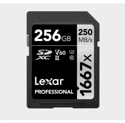 Lexar SDXC Pro 1667X UHS-II U3 R250/W120 (V60) 256G