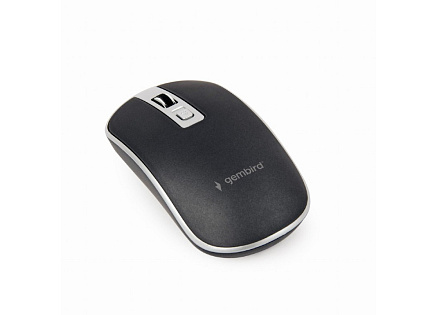 GEMBIRD myš MUSW-4B-06, černo-stříbrná, bezdrátová, USB nano receiver