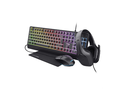 TRUST Sada sluchátka + myš + klávesnice + mousepad GXT 792 Quadrox 4v1 Gaming Bundle