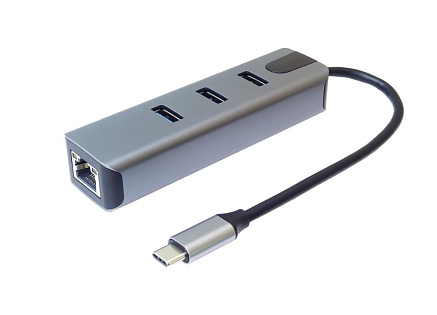 PremiumCord Adapter USB-C na Gigabit 10/100/1000Mbps + 3x USB3.2 konektor PremiumCord Adapter USB-C na Gigabit 10/100/1000Mbps + 3x USB3.2 konektor