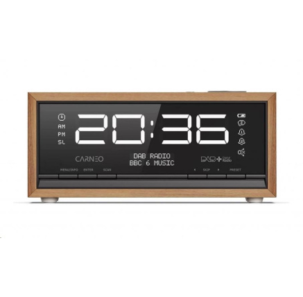 CARNEO C100, rádio DAB+, FM, BT, budík, OLED, wood