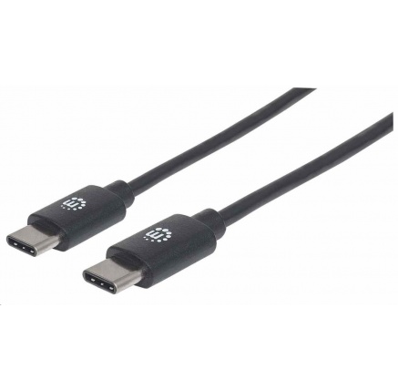 Manhattan USB-C kabel, USB 2.0, Male na Male, 480 Mbps, 1m, černá