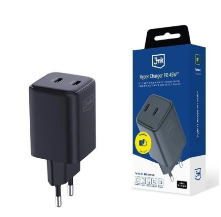 3mk síťová nabíječka - Hyper Charger PD 45W, černá 3mk síťová nabíječka - Hyper Charger PD 45W, černá