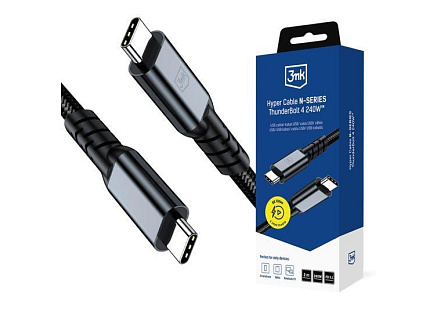 3mk Hyper Cable N-SERIES Thunderbolt 4 2m 48V/5A 40Gb/s 240W 8K60Hz Black