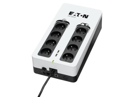 Eaton 3S 850 FR, UPS 850VA / 510W, 8 zásuvek (4 zálohované), USB, 2x USB charge, české zásuvky Eaton 3S 850 FR, UPS 850VA / 510W, 8 zásuvek (4 zálohované), USB, 2x USB charge, české zásuvky