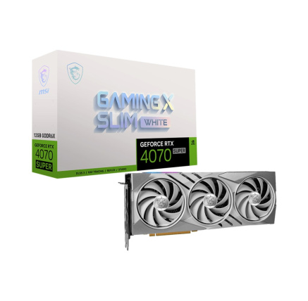 MSI VGA NVIDIA GeForce RTX 4070 SUPER 12G GAMING X SLIM WHITE, 12G GDDR6X, 3xDP, 1xHDMI