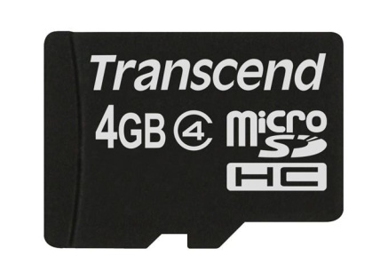 TRANSCEND MicroSDHC karta 4GB Class 4, bez adaptéru