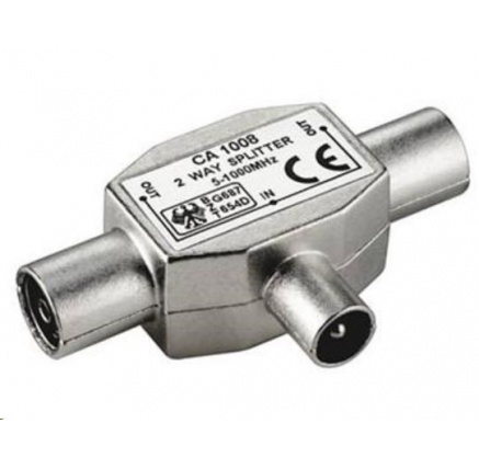 PremiumCord TV antenní slučovač-rozbočovač IEC 75 Ohm 1xM-2xF PremiumCord TV antenní slučovač-rozbočovač IEC 75 Ohm 1xM-2xF