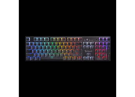 A4tech Bloody Podsvícená mechanická herní klávesnice S510R, Blue Switch, Pudding, USB, CZ, černá