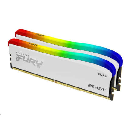 KINGSTON DIMM DDR4 16GB (Kit of 2) 3600MT/s CL17 FURY Beast Bílá RGB SE