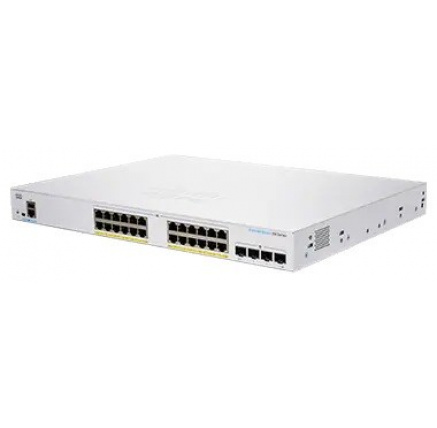 Cisco switch CBS350-24P-4G-EU (24xGbE,4xSFP,24xPoE+,195W,fanless)